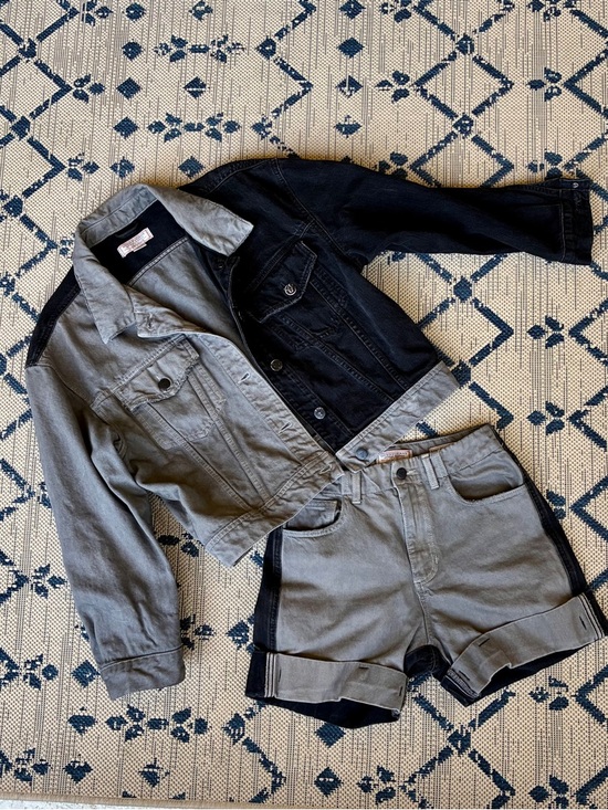 Guess Pants - 2-Piece Two-Tone GUESS? Jeans Jacket and Jorts Set - M Jkt / 26" Shorts